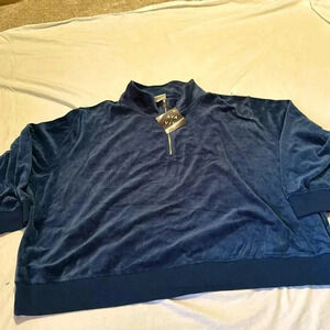 Ava & Viv blue velour quarter zip pullover 4X NWT